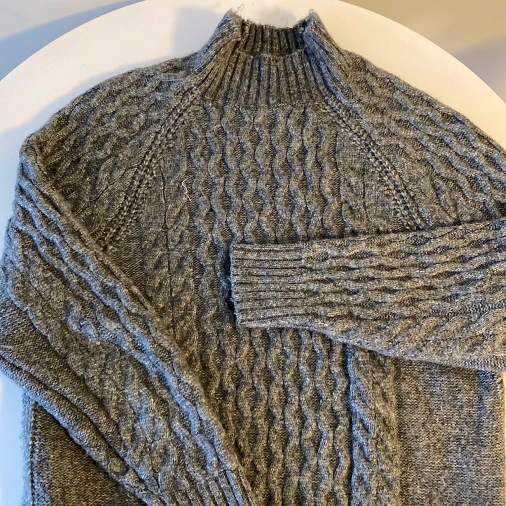Grey turtleneck sweater